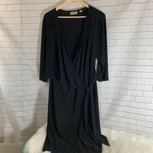 Avenue Black Jersey Wrap Dress Sz 18/20